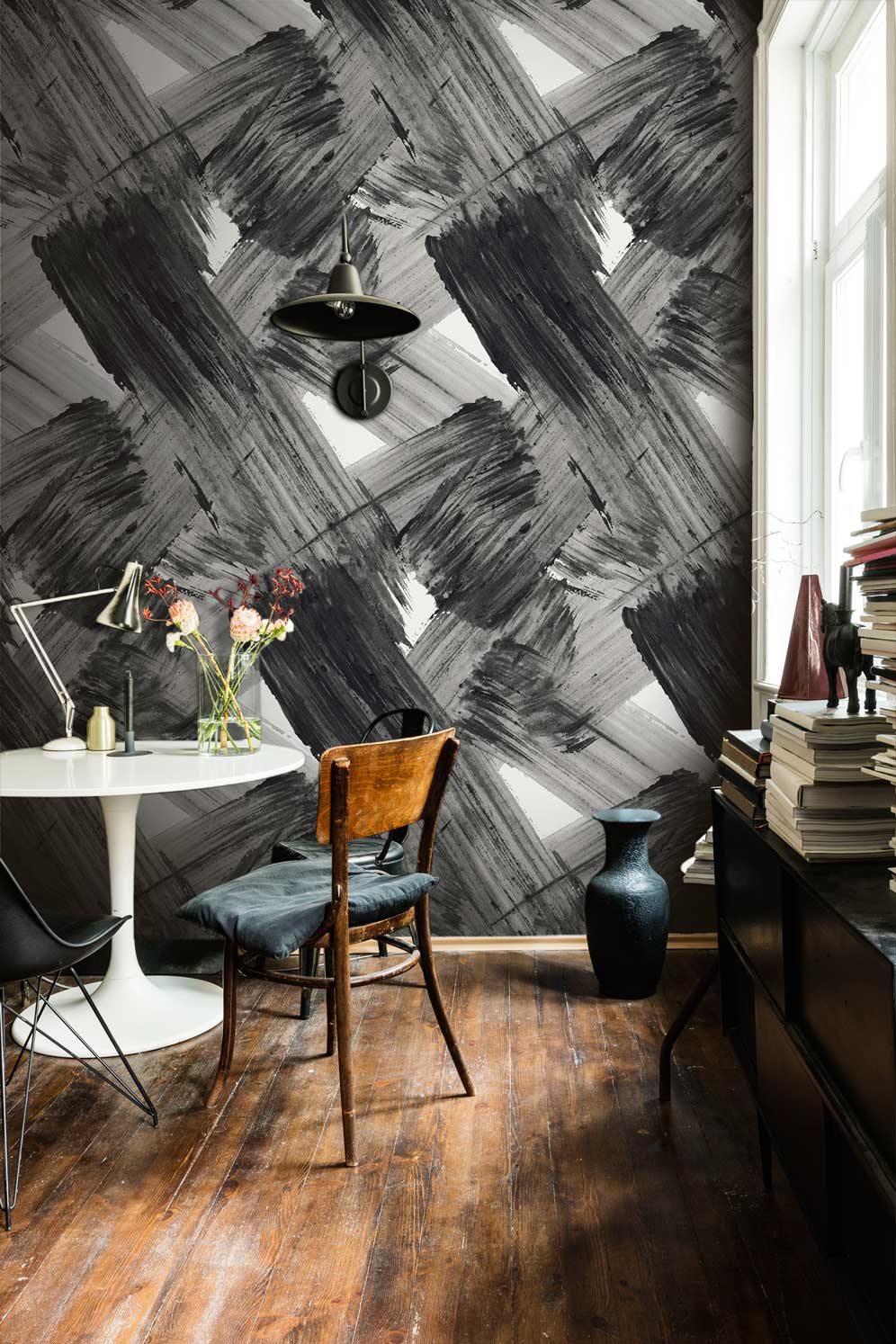 Custom Mural Wallpaper Modern Art Black And White City View | BVM Home